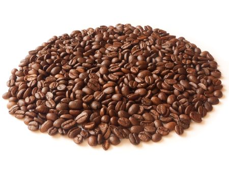 coffee beans isolated on white backgroundの写真素材