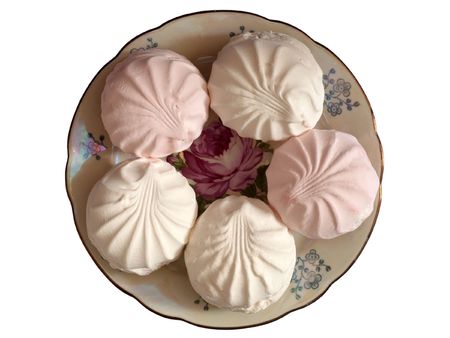 zephyr on a plate top viewの写真素材