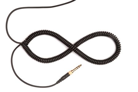 cord in the form of infinity isolated on whiteの写真素材