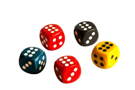 dices isolated on a white backgroundの写真素材