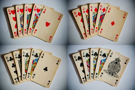 playing cards showing royal flushのeditorial素材