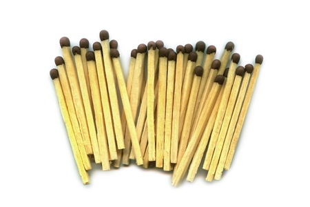 heap of matches isolated on white