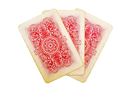 playing cards isolated on white backgroundの写真素材