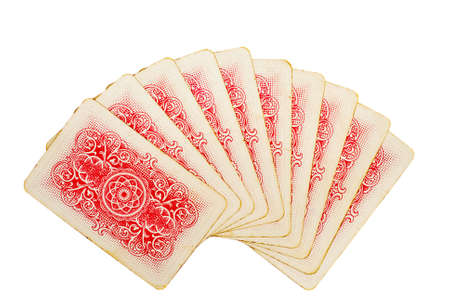 playing cards isolated on white backgroundの写真素材