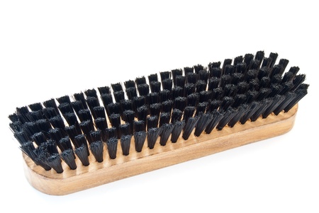 wooden brush isolated on a white backgroundの写真素材