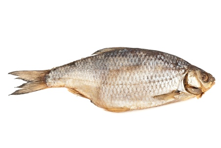 salted fish isolated on a white backgroundの写真素材
