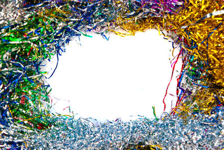 christmas tinsel frame with space for text