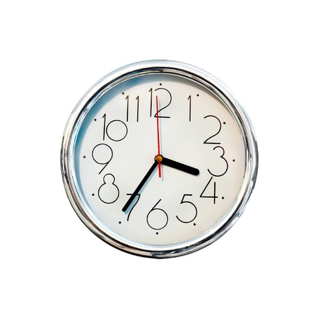 clock isolated on a white backgroundの写真素材
