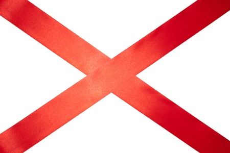 red ribbon isolated on a white backgroundの写真素材