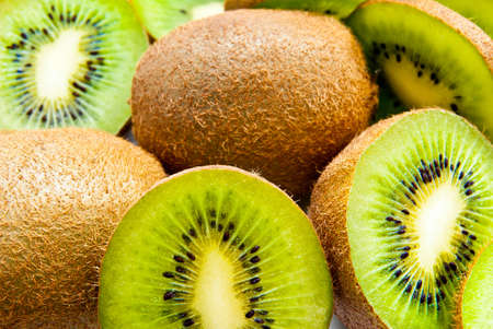 a lot of kiwi as a backgroundの写真素材
