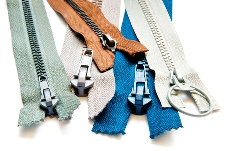 zipper isolated on a white backgroundの写真素材