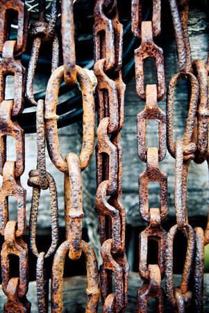 background made of old rusty chains