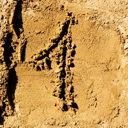 number ''1'' made from a sand