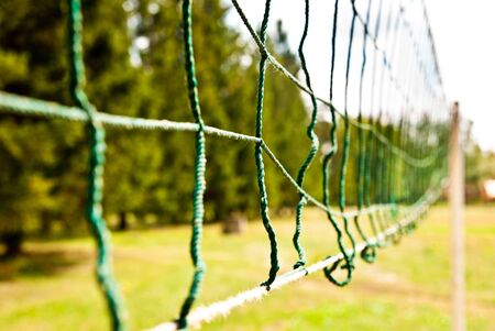 volleyball net on a sunny day closeupの写真素材
