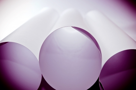 three rolls of folded paperの写真素材