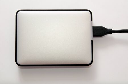 hard disk on a gray background closeup
