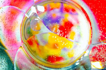 abstract background of oil in waterの写真素材