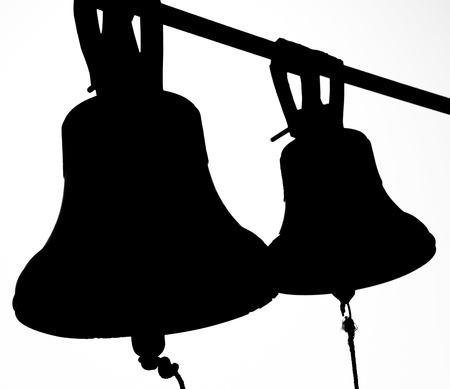 bell silhouette isolated on a white backgroundの写真素材