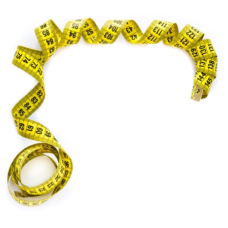 yellow centimeter isolated on a white background