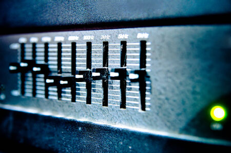 studio amplifier equipment with slidersの写真素材