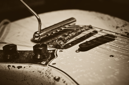 electric guitar in a studio closeup