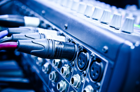 audio cable in a studio closeup
