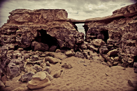 ancient rocks on the ocean