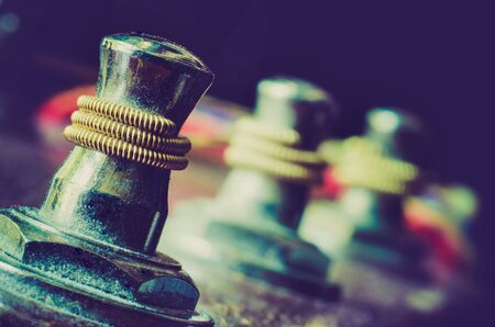 guitar peg with metal string macroの写真素材