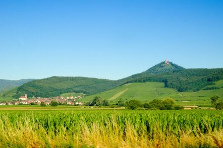 rural scene of town in Franceの写真素材