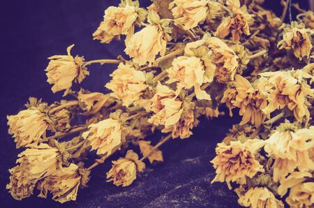 withered flowers in a bouquetの写真素材