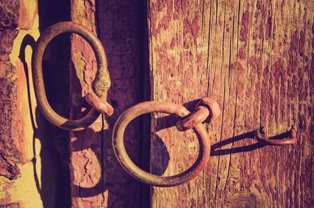 old lock on the doorの写真素材