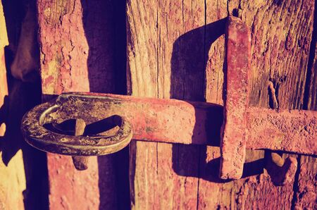 old lock on the doorの写真素材