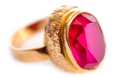 old jewelry ring isolated on a white backgroundの写真素材