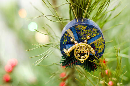 christmas toy box on a treeの写真素材