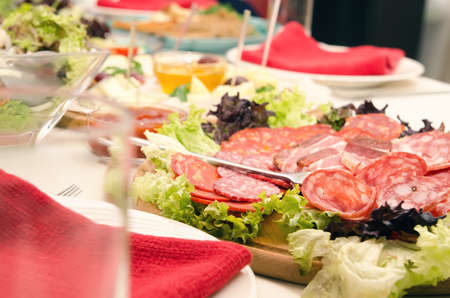 food on the table in restaurantの写真素材