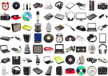 technology collection isolated on a white backgroundの写真素材