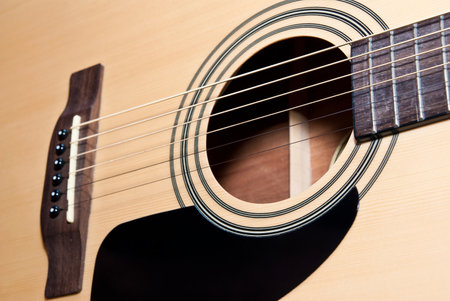 part of traditional acoustic guitarの写真素材