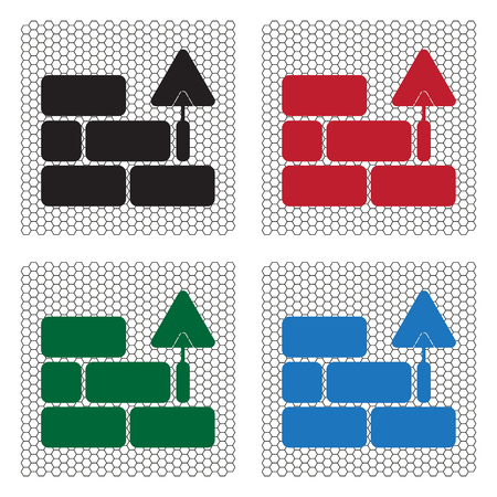 Vector icons brickwork and building trowelのイラスト素材