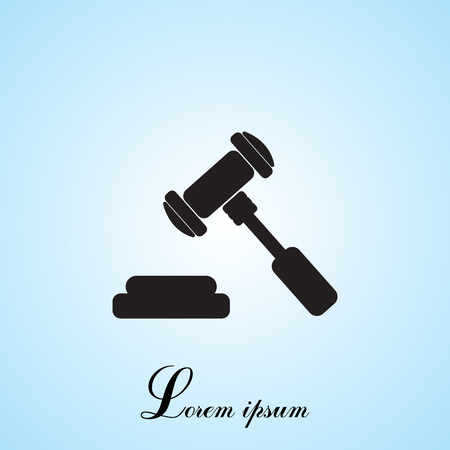 judge or auction hammer iconのイラスト素材
