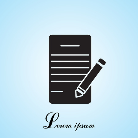 icon of notes (sheet and pen)のイラスト素材