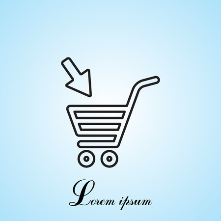 shopping cart (basket) line iconのイラスト素材
