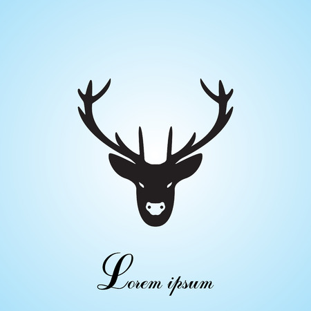 illustration of a deer head silhouetteのイラスト素材
