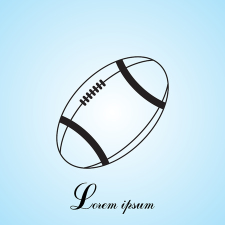 American football ball vector line icon.のイラスト素材