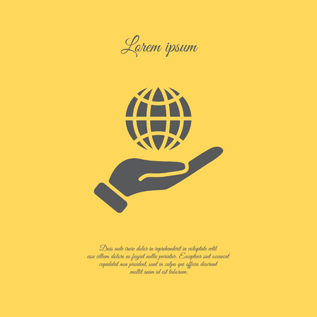 Web icon. Globe in hand.のイラスト素材