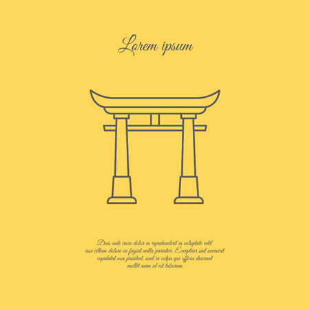 Web line icon. Torii, Japan gateのイラスト素材