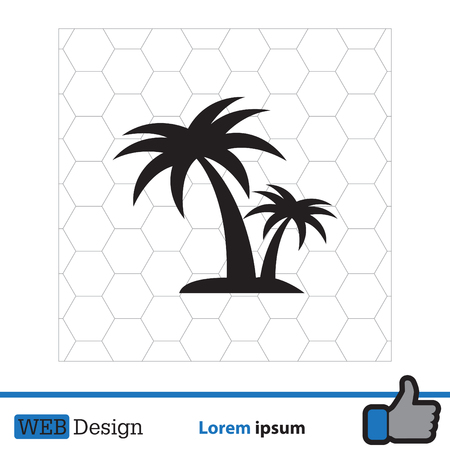 palm tropical tree icon (silhouette). vector illustrationのイラスト素材