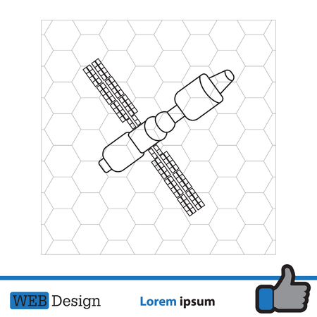 Satellite sign line icon, vector illustration.のイラスト素材