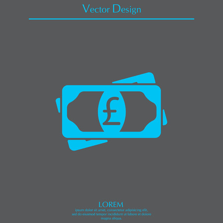 Flat icon of money (sterling) vector iconのイラスト素材