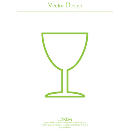 Line icon of Fragile symbol (sign)のイラスト素材