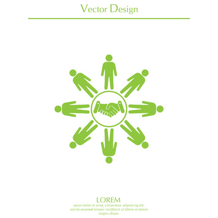 Flat icon of team workのイラスト素材